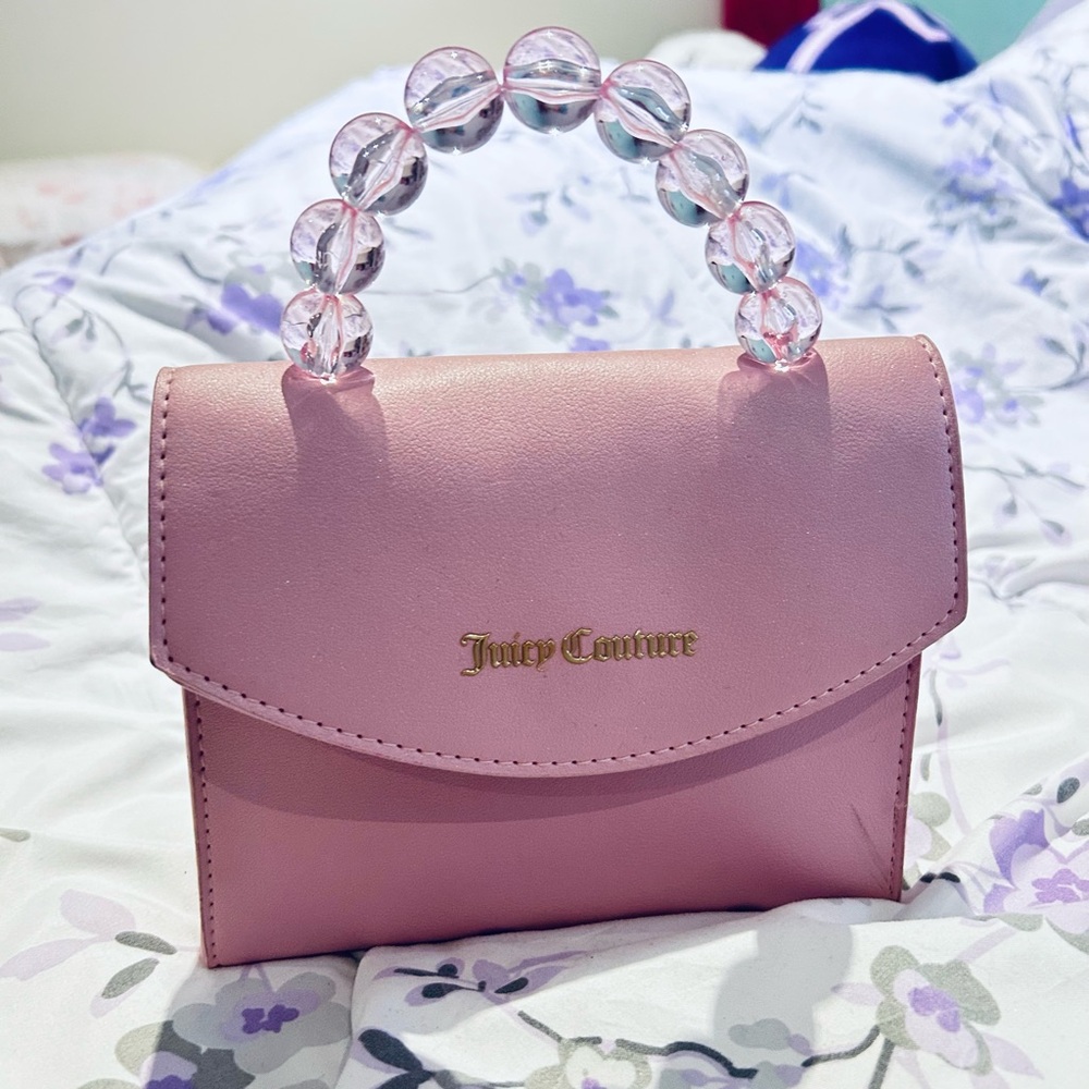 Juicy Couture Light Pink Clutch with Beaded Handle